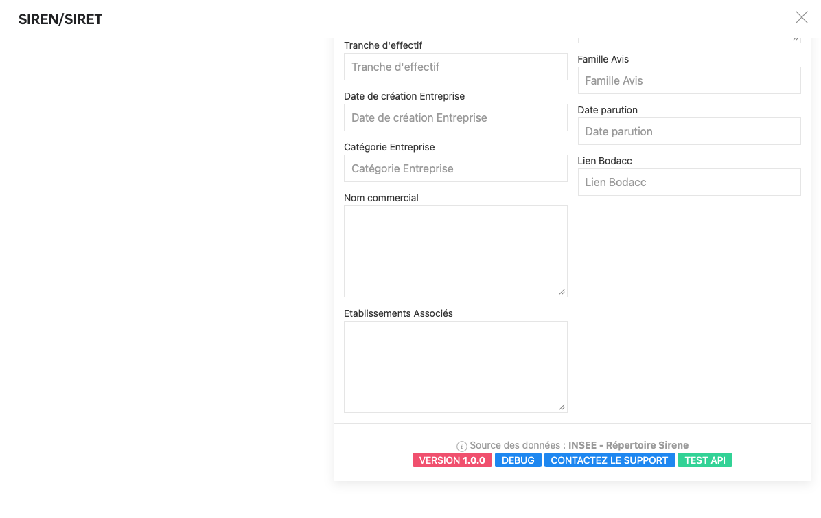 Lexolia SIREN-SIRET for Zoho CRM - Support